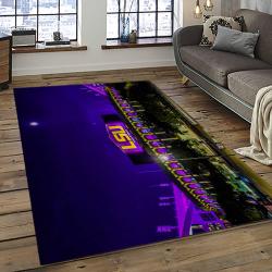ncaa louisiana state university college sport basketball and foolball team logo rectangle area rug dark room lsu06