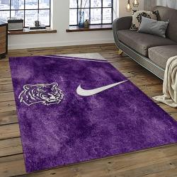 ncaa louisiana state university college sport basketball and foolball team logo rectangle area rug dark room lsu08