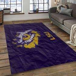 ncaa louisiana state university college sport basketball and foolball team logo rectangle area rug dark room lsu10