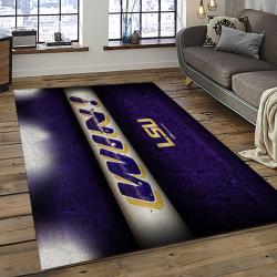 ncaa louisiana state university college sport basketball and foolball team logo rectangle area rug dark room lsu13