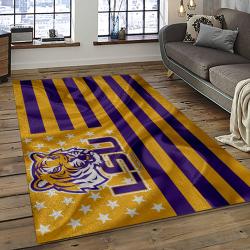ncaa louisiana state university college sport basketball and foolball team logo rectangle area rug dark room lsu14