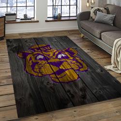 ncaa louisiana state university college sport basketball and foolball team logo rectangle area rug dark room lsu18