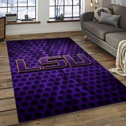 ncaa louisiana state university college sport basketball and foolball team logo rectangle area rug dark room lsu19