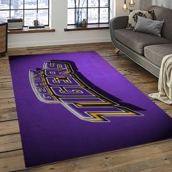 ncaa louisiana state university college sport basketball and foolball team logo rectangle area rug dark room lsu26