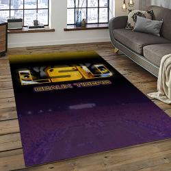 ncaa louisiana state university college sport basketball and foolball team logo rectangle area rug dark room lsu29