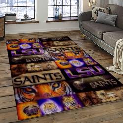 ncaa louisiana state university college sport basketball and foolball team logo rectangle area rug dark room lsu34