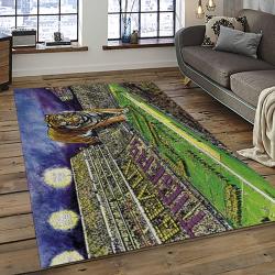 ncaa louisiana state university college sport basketball and foolball team logo rectangle area rug dark room lsu35