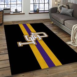 ncaa louisiana state university college sport basketball and foolball team logo rectangle area rug dark room lsu45