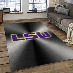 ncaa louisiana state university college sport basketball and foolball team logo rectangle area rug dark room lsu46