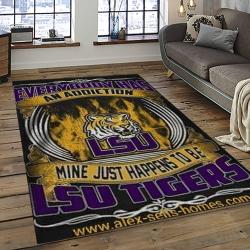 ncaa louisiana state university college sport basketball and foolball team logo rectangle area rug dark room lsu51