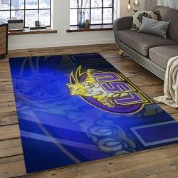 ncaa louisiana state university college sport basketball and foolball team logo rectangle area rug dark room lsu66