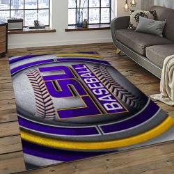 ncaa louisiana state university college sport basketball and foolball team logo rectangle area rug dark room lsu67