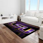 ncaa louisiana state university college sport basketball and foolball team logo rectangle area rug light room lsu05