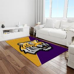 NCAA Louisiana State University College Sport Basketball And Foolball Team Logo Rectangle Area Rug LSU16