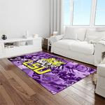 ncaa louisiana state university college sport basketball and foolball team logo rectangle area rug light room lsu20