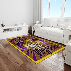 NCAA Louisiana State University College Sport Basketball And Foolball Team Logo Rectangle Area Rug LSU36