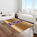 ncaa louisiana state university college sport basketball and foolball team logo rectangle area rug light room lsu47