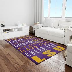 NCAA Louisiana State University College Sport Basketball And Foolball Team Logo Rectangle Area Rug LSU54
