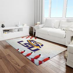 NCAA Louisiana State University College Sport Basketball And Foolball Team Logo Rectangle Area Rug LSU58