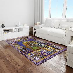 NCAA Louisiana State University College Sport Basketball And Foolball Team Logo Rectangle Area Rug LSU60