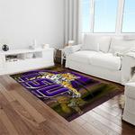 ncaa louisiana state university college sport basketball and foolball team logo rectangle area rug light room lsu64