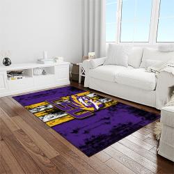 NCAA Louisiana State University College Sport Basketball And Foolball Team Logo Rectangle Area Rug LSU65