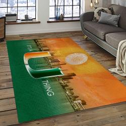 ncaa miami hurricanes sport basketball and foolball team logo rectangle area rug dark room mh48