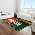 ncaa miami hurricanes sport basketball and foolball team logo rectangle area rug light room mh03