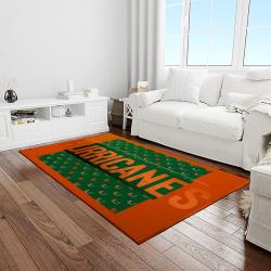 NCAA Miami Hurricanes Sport Basketball And Foolball Team Logo Rectangle Area Rug MH04