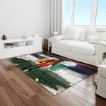 ncaa miami hurricanes sport basketball and foolball team logo rectangle area rug light room mh05