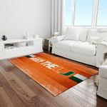 ncaa miami hurricanes sport basketball and foolball team logo rectangle area rug light room mh06