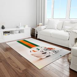 NCAA Miami Hurricanes Sport Basketball And Foolball Team Logo Rectangle Area Rug MH10