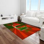 ncaa miami hurricanes sport basketball and foolball team logo rectangle area rug light room mh15