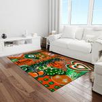 ncaa miami hurricanes sport basketball and foolball team logo rectangle area rug light room mh25