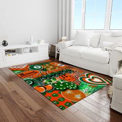 NCAA Miami Hurricanes Sport Basketball And Foolball Team Logo Rectangle Area Rug MH25