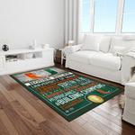 ncaa miami hurricanes sport basketball and foolball team logo rectangle area rug light room mh30