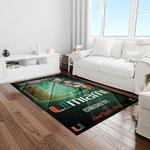 ncaa miami hurricanes sport basketball and foolball team logo rectangle area rug light room mh31
