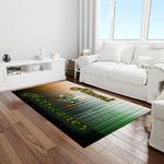ncaa miami hurricanes sport basketball and foolball team logo rectangle area rug light room mh35