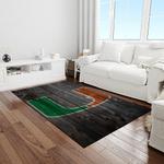 ncaa miami hurricanes sport basketball and foolball team logo rectangle area rug light room mh39
