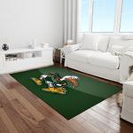 ncaa miami hurricanes sport basketball and foolball team logo rectangle area rug light room mh40