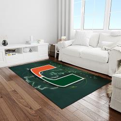 NCAA Miami Hurricanes Sport Basketball And Foolball Team Logo Rectangle Area Rug MH47