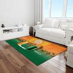 ncaa miami hurricanes sport basketball and foolball team logo rectangle area rug light room mh48