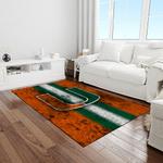 ncaa miami hurricanes sport basketball and foolball team logo rectangle area rug light room mh51