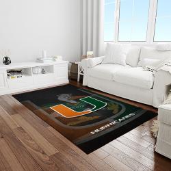 NCAA Miami Hurricanes Sport Basketball And Foolball Team Logo Rectangle Area Rug MH55