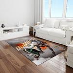 ncaa miami hurricanes sport basketball and foolball team logo rectangle area rug light room mh60