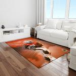 ncaa miami hurricanes sport basketball and foolball team logo rectangle area rug light room mh61