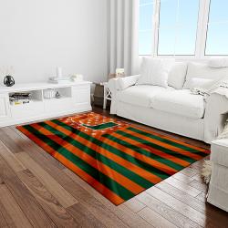 NCAA Miami Hurricanes Sport Basketball And Foolball Team Logo Rectangle Area Rug MH68