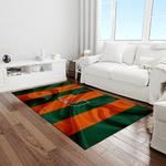 ncaa miami hurricanes sport basketball and foolball team logo rectangle area rug light room mh69