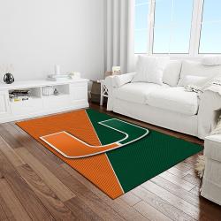 NCAA Miami Hurricanes Sport Basketball And Foolball Team Logo Rectangle Area Rug MH75