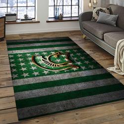ncaa michigan state spartans college sport basketball and foolball team logo rectangle area rug dark room mss22